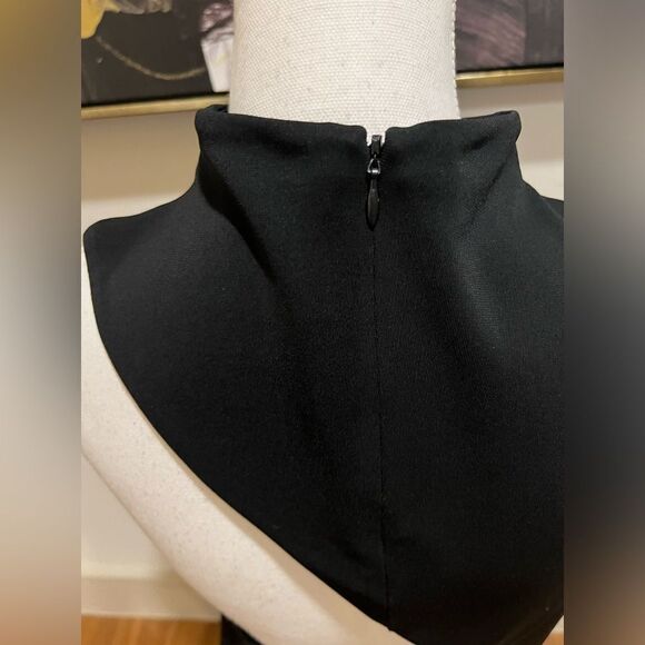Lauren Ralph Lauren black one shoulder mock turtleneck dress, size 14 - Picture 8 of 11